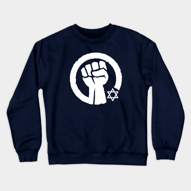 I stand with Israel - Solidarity Fist (white blue) Crewneck Sweatshirt by Tainted